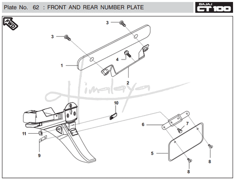 This is an image of Front Rear Number Plate - Boxer CT 100 EU2