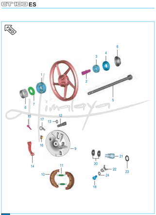This is an image of Front Hub Alloy Wheels - Boxer CT 100 Alloy