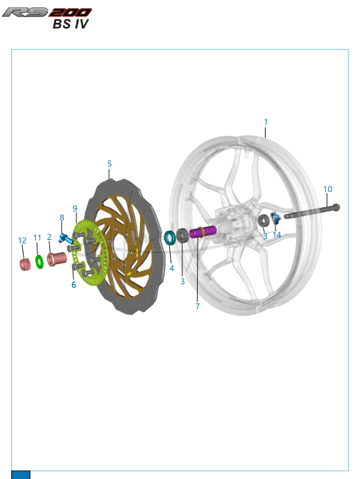This is an image of Front Hub - Pulsar RS 200