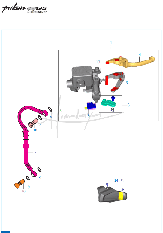 This is an image of Front Master Cylinder - Pulsar NS 125