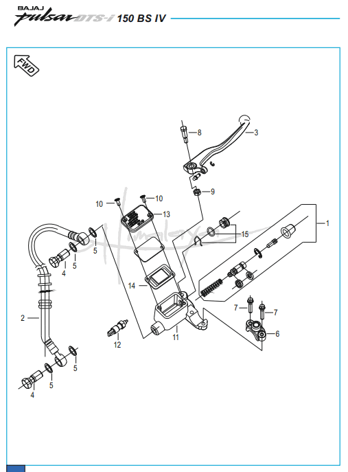 This is an image of Front Master Cylinder - Pulsar 150 Neon