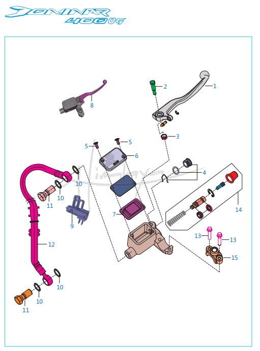 This is an image of Front Master Cylinder - Dominar 400 UG