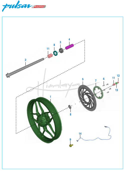 This is an image of Front Wheel Hub - Pulsar N 250