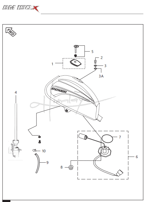 This is an image of Fuel Tank Cap Tank Gauge Fuel - Boxer 150X
