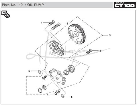 This is an image of Oil Pump - Boxer CT 100 EU2
