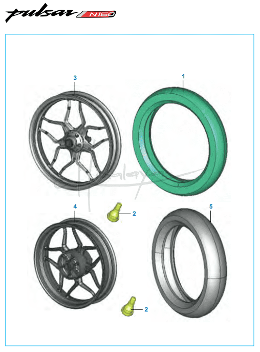 This is an image of Tube Tyre Rim - Pulsar N160 Dual ABS