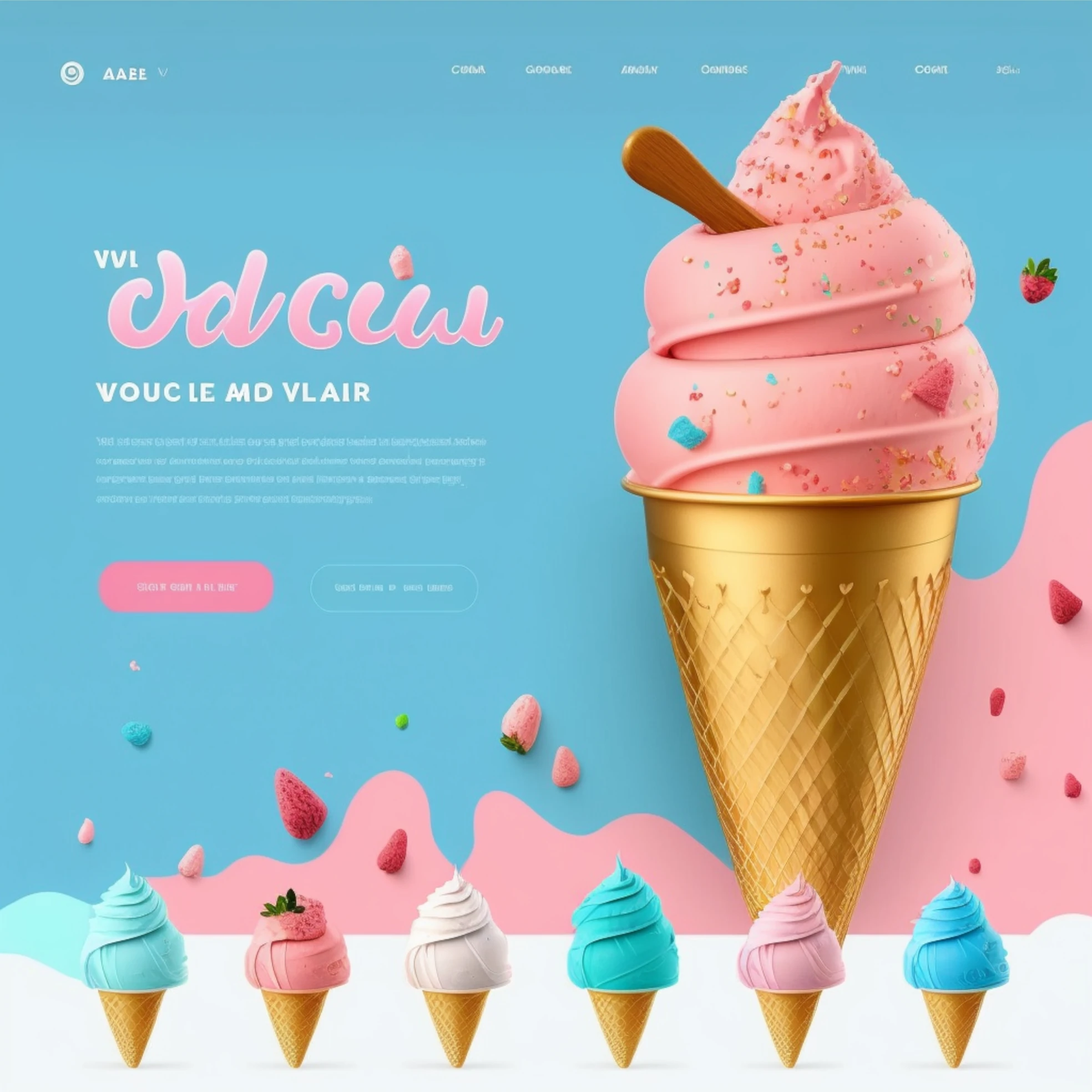 Design tool showing layered graphics for website banner