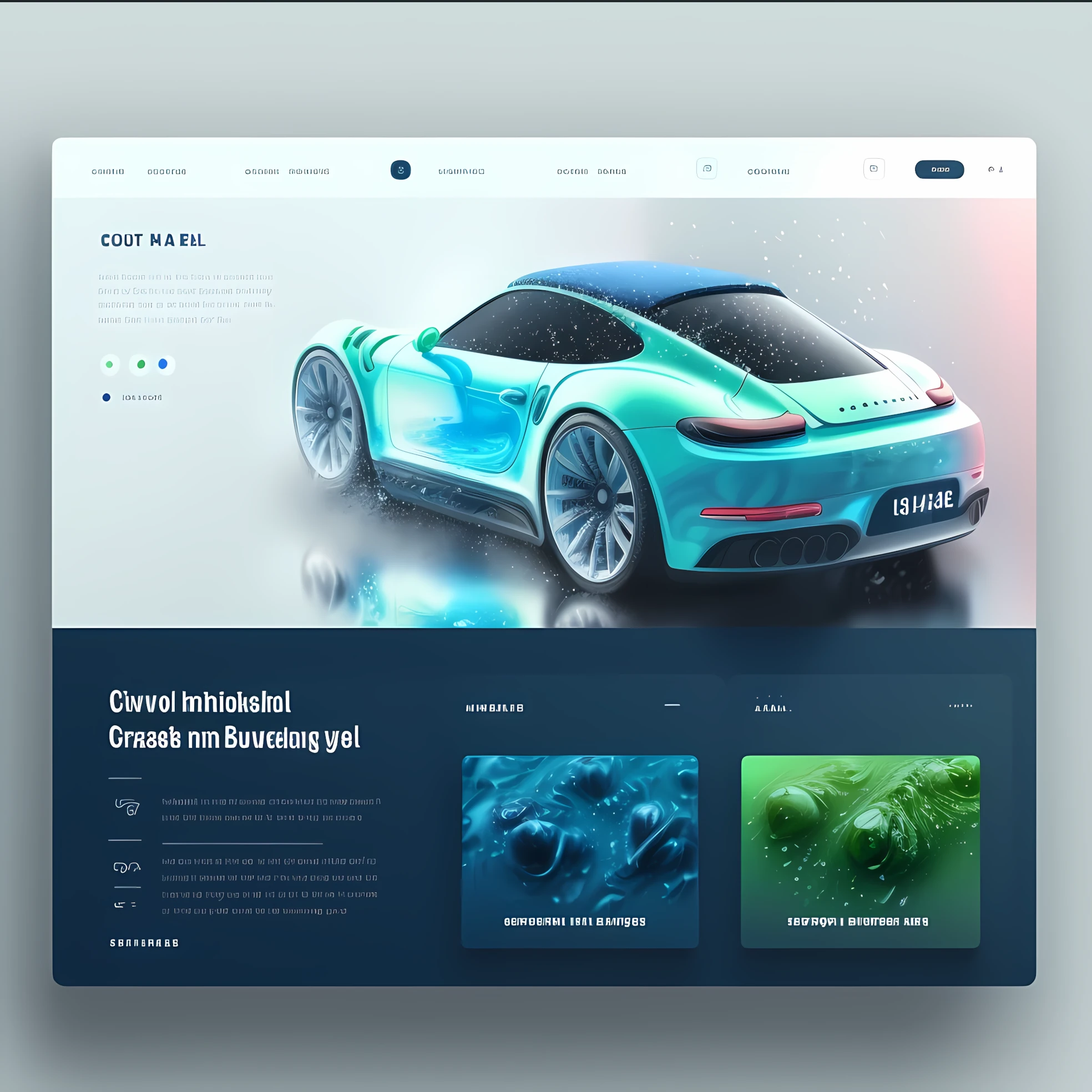 Web design proposal with sample layouts and brand color palette options
